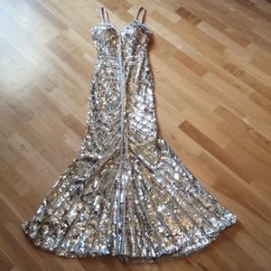 Sherri Hill Gold Sequin Gown
